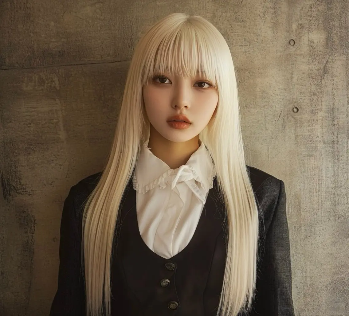 ロング 透明感ブリーチ ハイトーンウエダのヘアスタイル