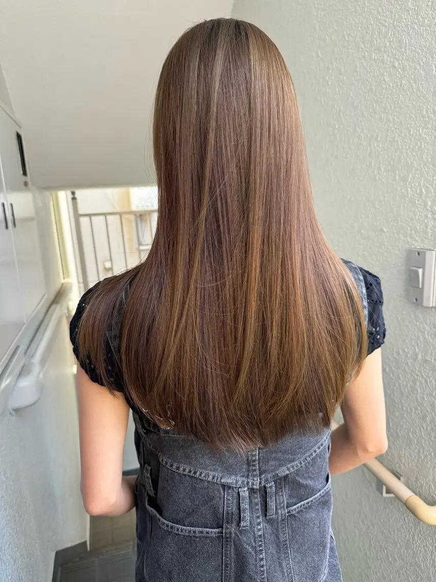 ロング カラー レイヤーカット 鈴木駿介のヘアスタイル