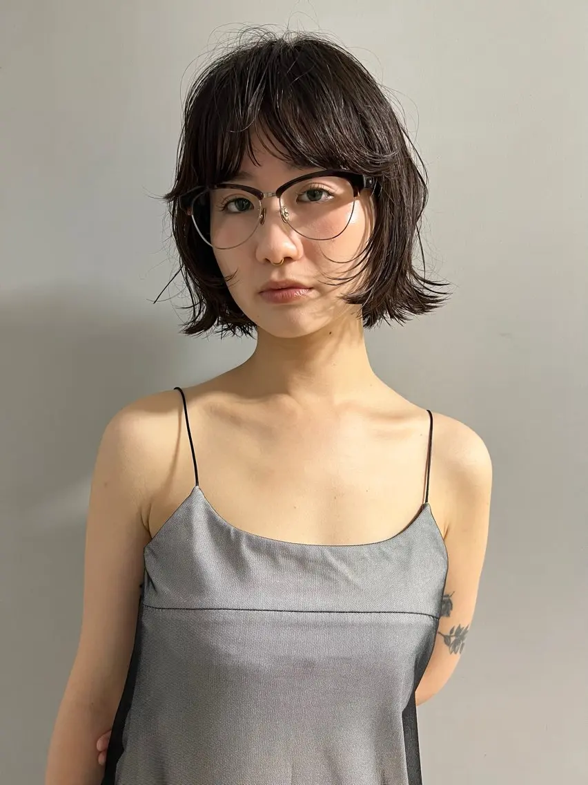 ミディアム パーマ ヘアアレンジ カット パーマ yu  /透明感カラ ー/ボブ/caseyのヘアスタイル