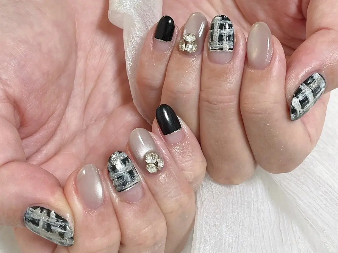 ネイル ジェルネイル パラジェル 冬ネイル クリスマス ハンドネイル kiki nail &brow二子玉川のネイルデザイン