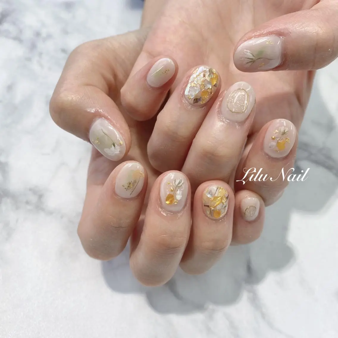 ネイル ニュアンスネイル モチの良さ◉ フィルインネイル♡のネイルデザイン