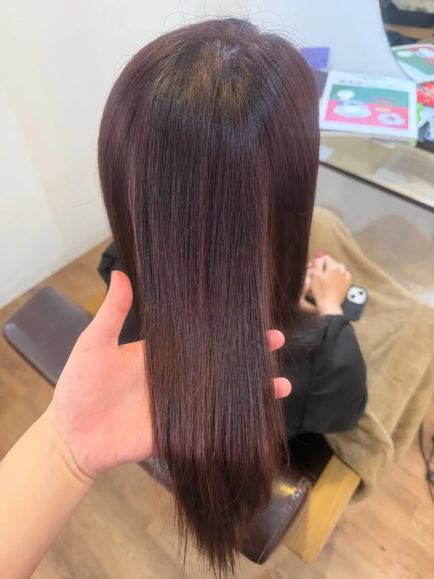 ミディアム ヘアカラー 平田 渚唯のヘアスタイル