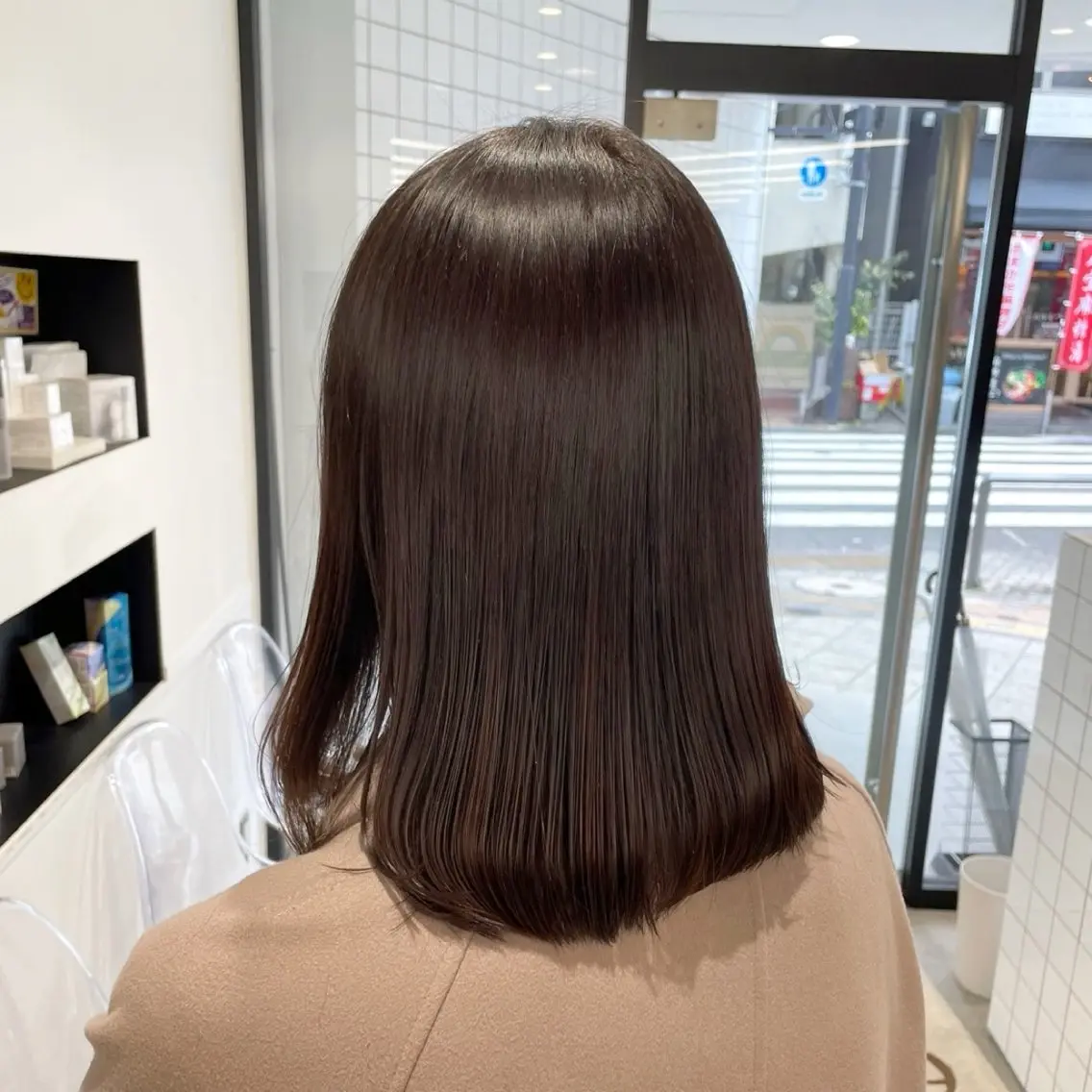 セミロング カラー パーマ ヘアアレンジ メンズ 髪質改善 トリートメント 酸性ストレート ストレートパーマ mona/ ストレートスタイル✨のヘアスタイル