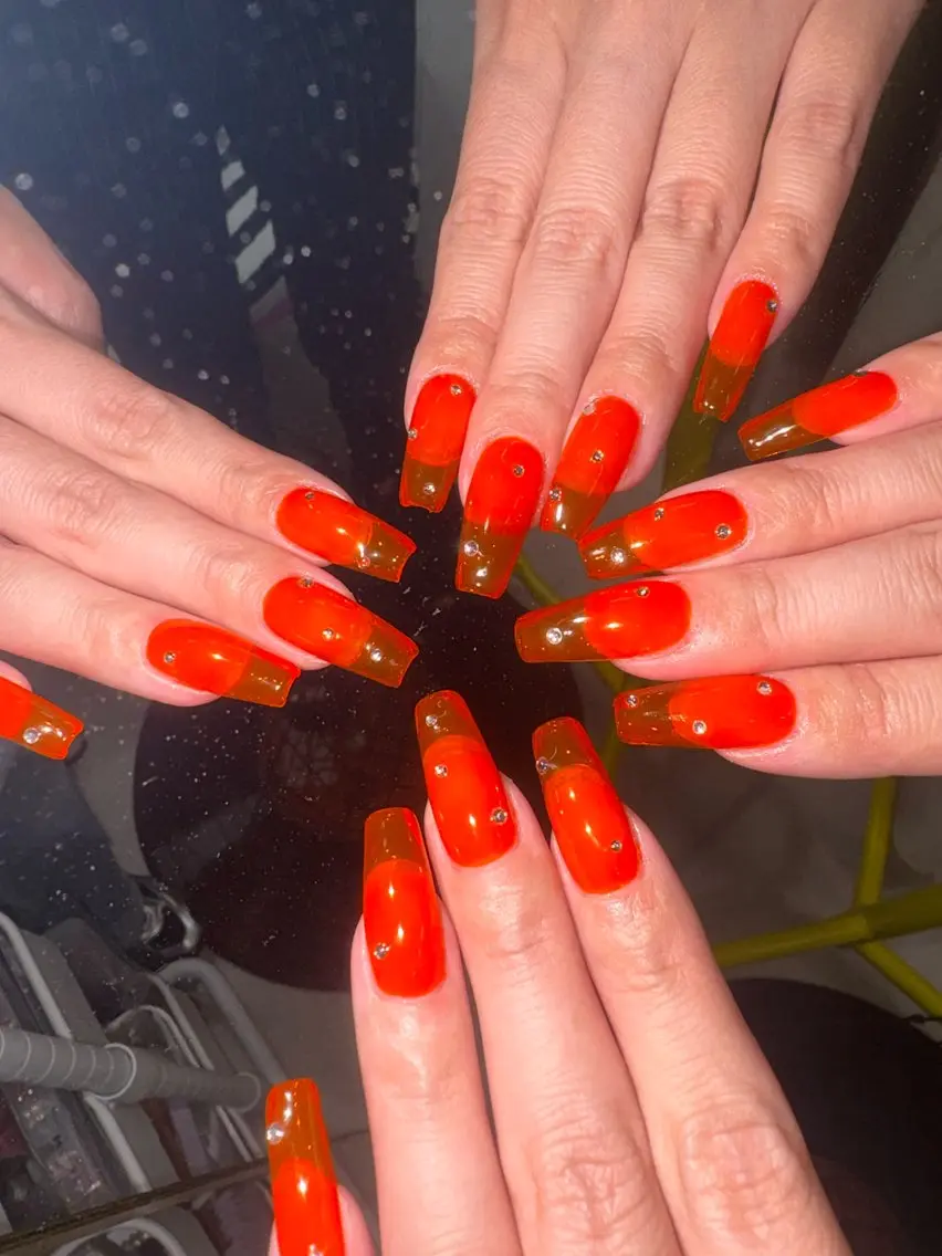 ネイル クリアネイル ハンドネイル 33nail✴️栄 スミレ❇️Gel-xのネイルデザイン