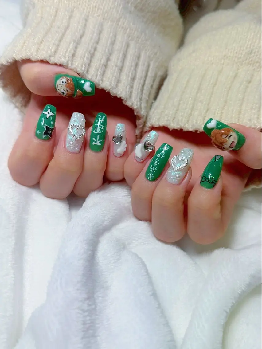 ネイル アートネイル 長さ出し ロングネイル 持ち込み ハンドネイル KAREN 高田馬場のネイルデザイン