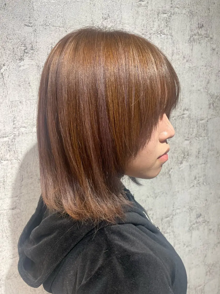 ショート 顔まわりレイヤー レイヤーカット 赤み消し艶カラー🍀 DAIGOのヘアスタイル