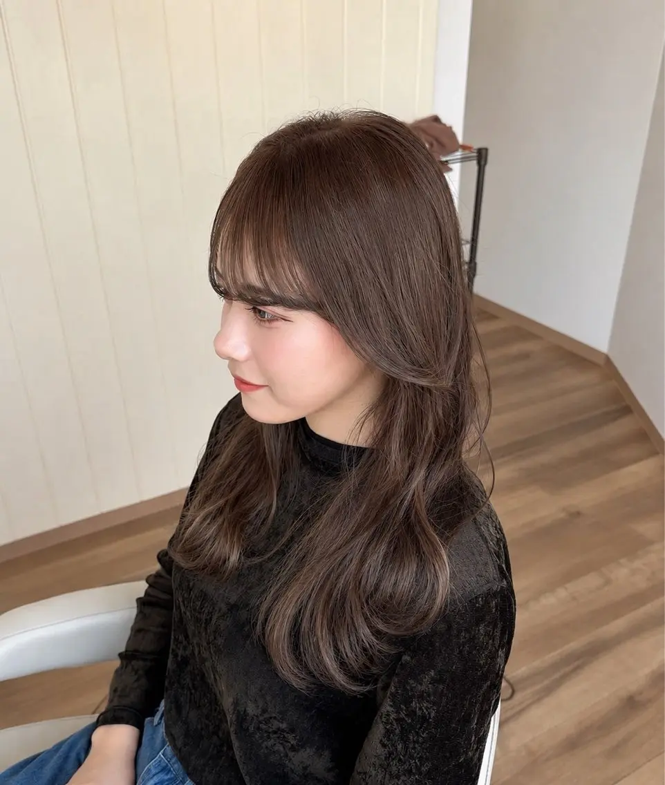 セミロング カット ヘアカラー トリートメント 艶髪カラー/髪質改善 細貝 舞利のヘアスタイル