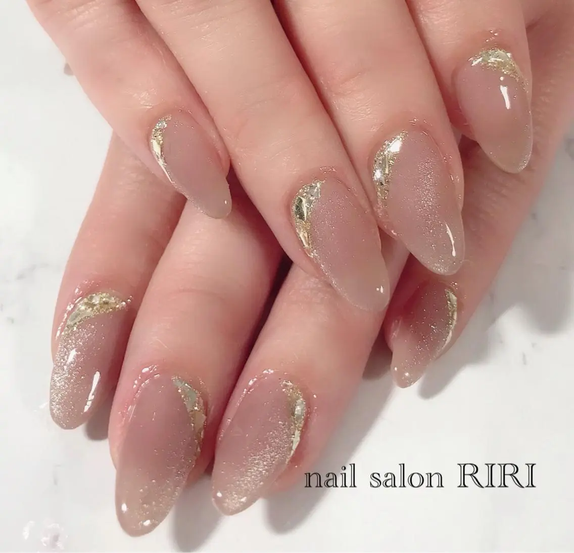 ネイル フレンチネイル ガラスフレンチ RIRI リリのネイルデザイン