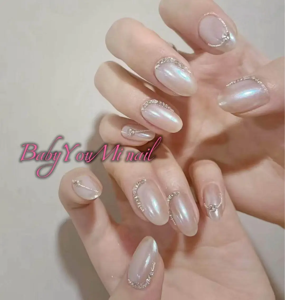 ネイル オーロラネイル フラワーネイル フットネイル フレンチネイル ジェルネイル ハンドネイル BabyYouMi nailのネイルデザイン
