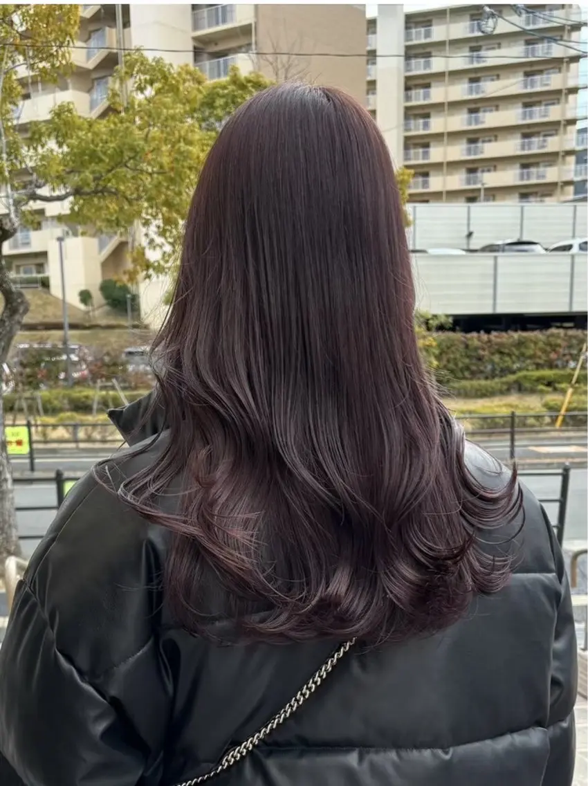 ロング パープルカラー ヘアカラー 【YOKE】　西田 乃那のヘアスタイル