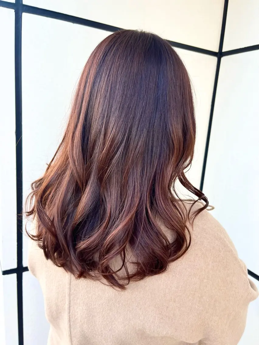 ミディアム カラー テラコッタ レイヤーカット ローレイヤー 中原由貴 /WILLOW京橋のヘアスタイル