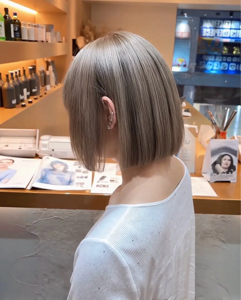 ショート カット ヘアカラー トリートメント ヘッドスパ ヘアセット 🫧似合わせボブ縮毛 矯正/ブリーチ清野のヘアスタイル