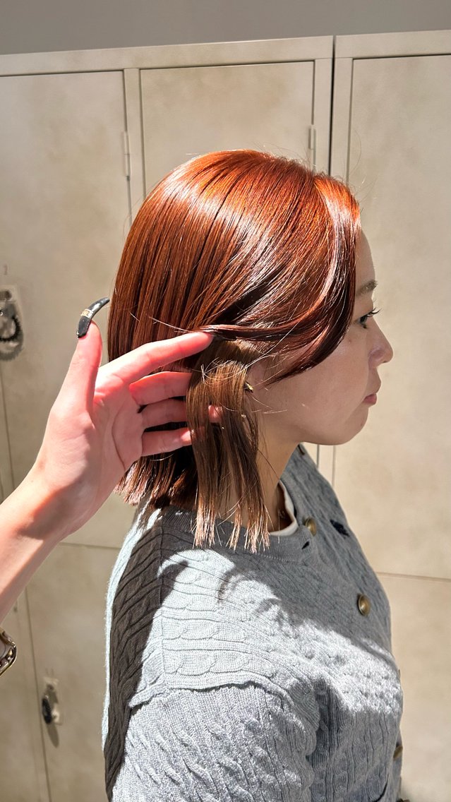 ミディアム カラー カット ヘアカラー トリートメント 野田阪神/暖色カラー Kairi🐬のヘアスタイル