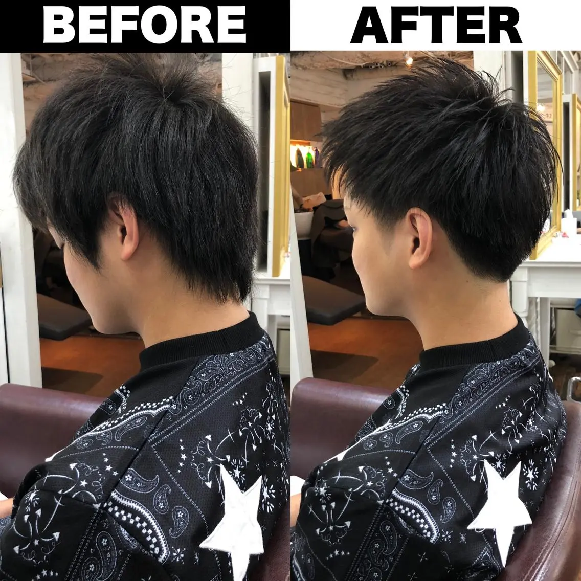 メンズ ビジネス センターパート メンズパーマ ツーブロック 刈り上げ Soleria 田中慎一のヘアスタイル