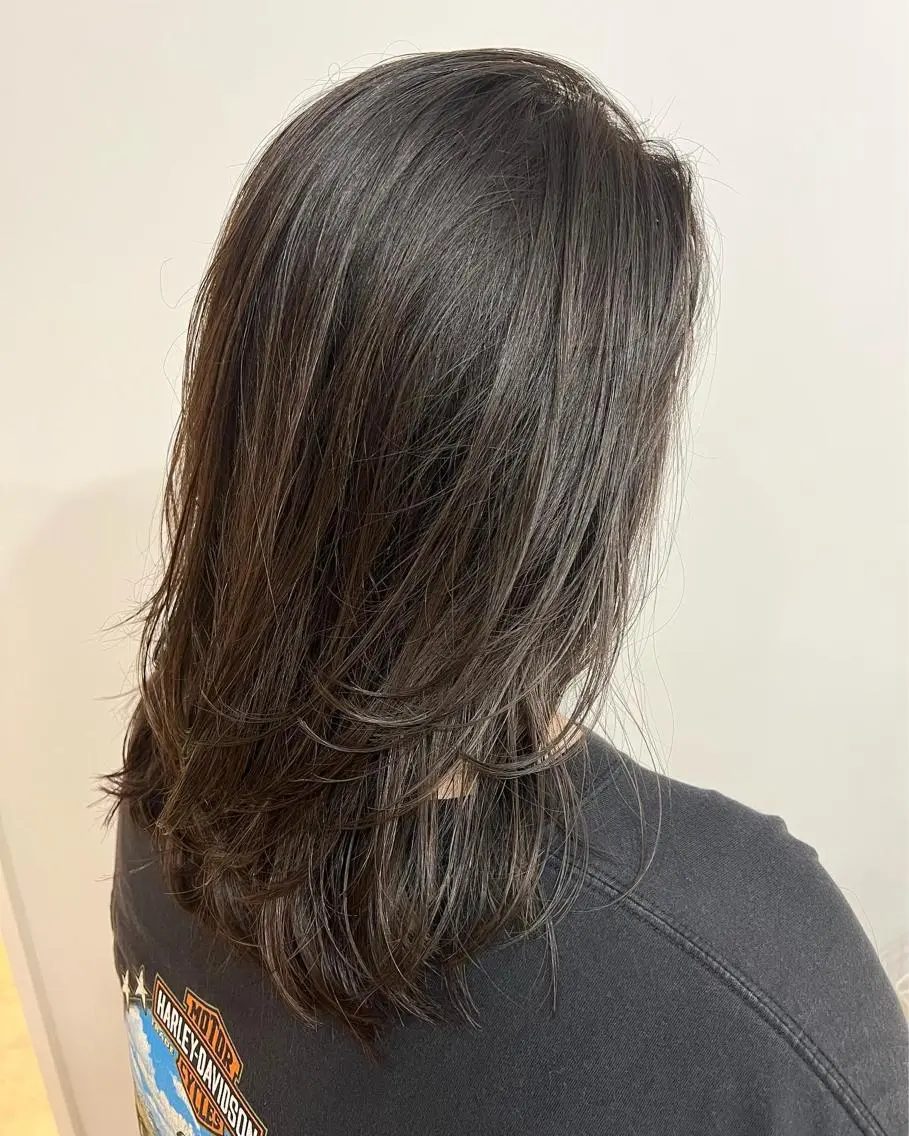 🧼ハイライト(ブリーチ)+カット+カラー+3stepトリートメント¥13200(*ハイライト部分表面+顔まわりのみ)の写真