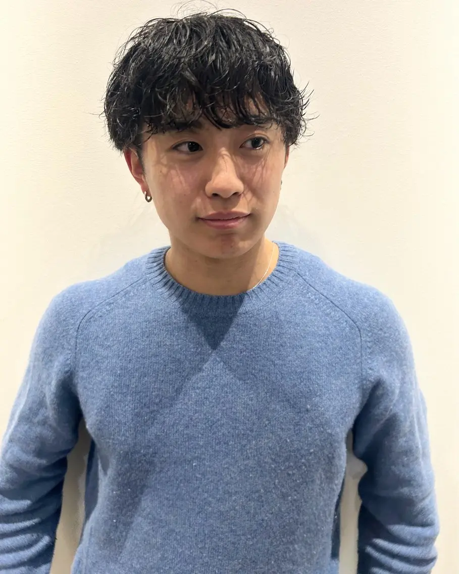 パーマ メンズ カット パーマ 田中 遥陽のヘアスタイル