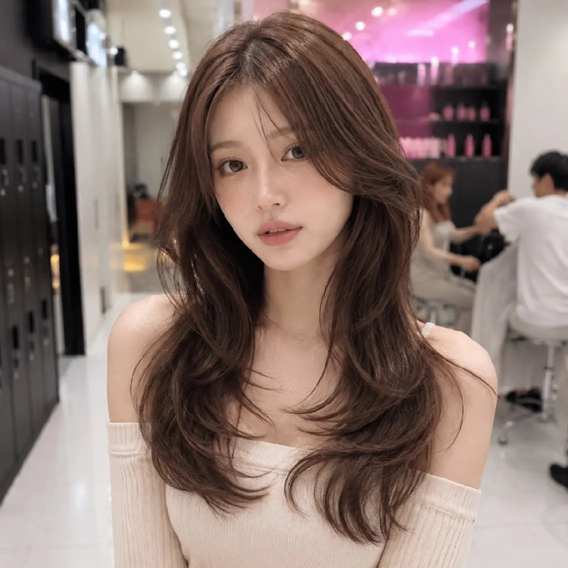 ロング カット ヘアカラー トリートメント 新宿/韓国レイヤー/ 髪質改善/ 佐藤のヘアスタイル