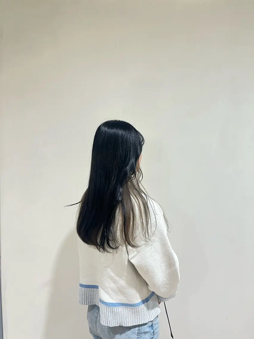 カラー ベージュカラー 黒髪 ブリーチ ブルーカラー ブルーブラック ルプラボウ　小野寺 菜穂/豊橋/パーマのヘアスタイル