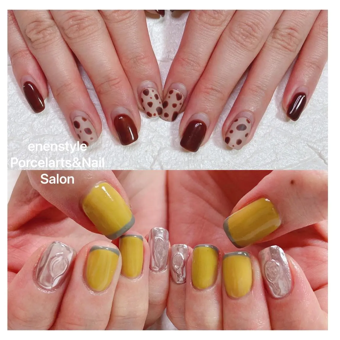 ミディアム ネイル ハンドネイル 🐾enen style 🐾のネイルデザイン