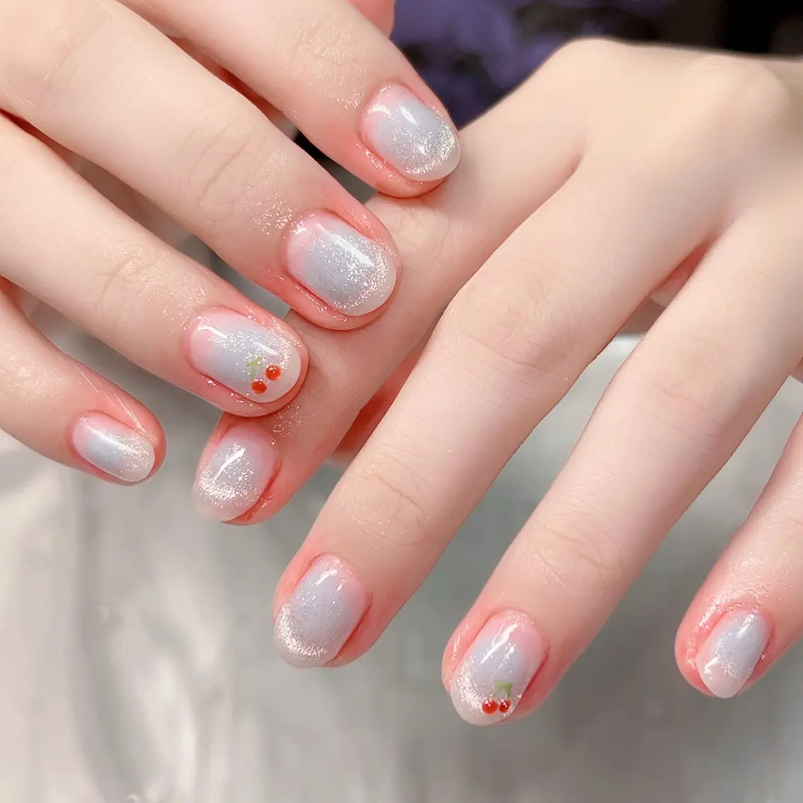 ネイル ロングネイル シルバー ハンドネイル Cute Tips nailのネイルデザイン