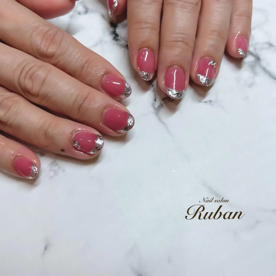ネイル フレンチネイル ガラスフレンチ Nail salon Rubanのネイルデザイン