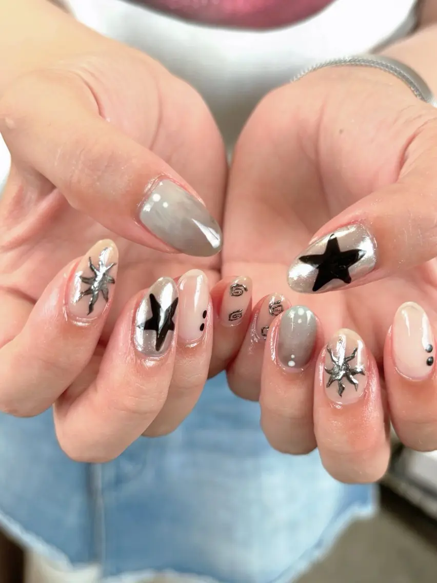 ネイル キラキラネイル ミラーネイル ニュアンスネイル オフィスネイル ワンカラーネイル ハンドネイル tamu nail 金町のネイルデザイン