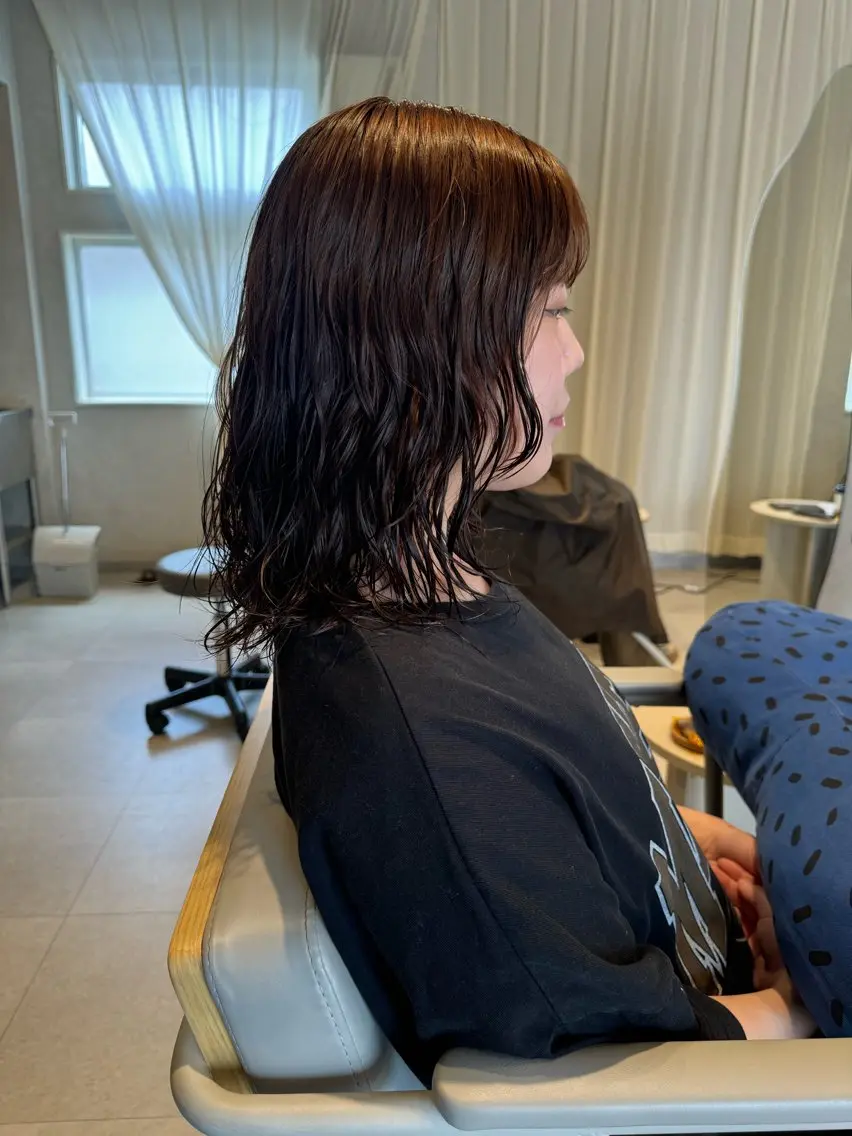 ミディアム パーマ ミディアムパーマ カット パーマ メンズパーマ/ ボブパーマ/タクミのヘアスタイル