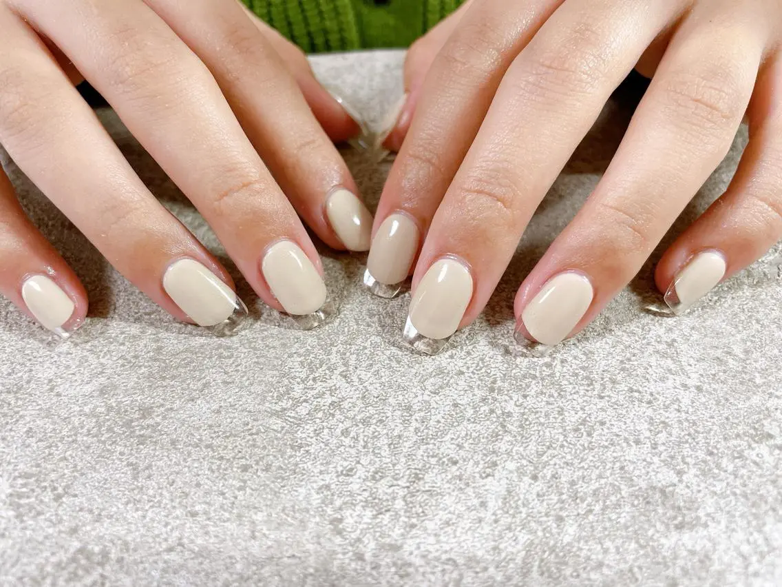 ネイル クリアネイル フレンチネイル kiki nail &brow二子玉川のネイルデザイン