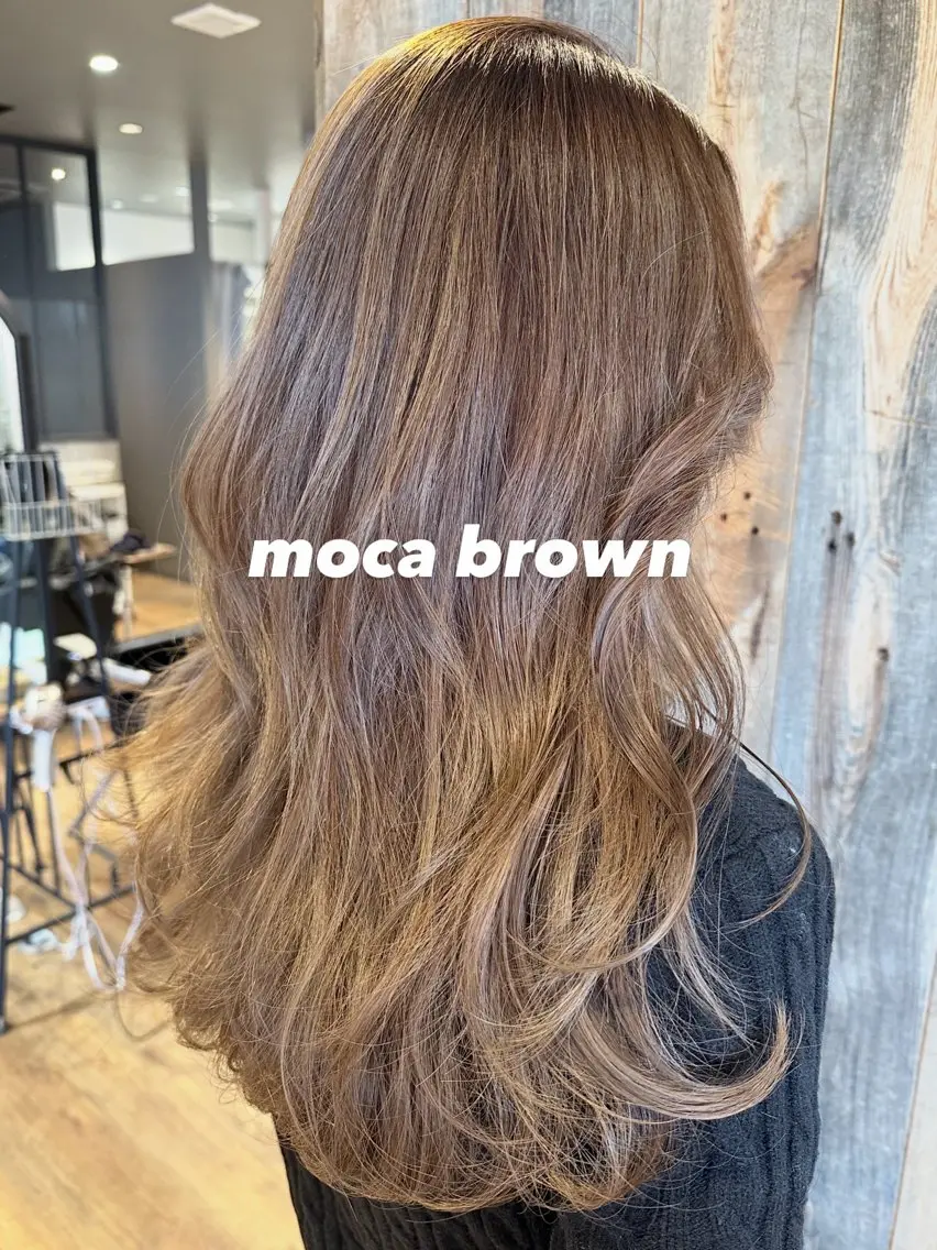 ロング カラー ロングレイヤー ブラウンカラー 透明感カラー モカブラウン レイヤーカット 銀座/レイヤー ハイライト/MAMIのヘアスタイル
