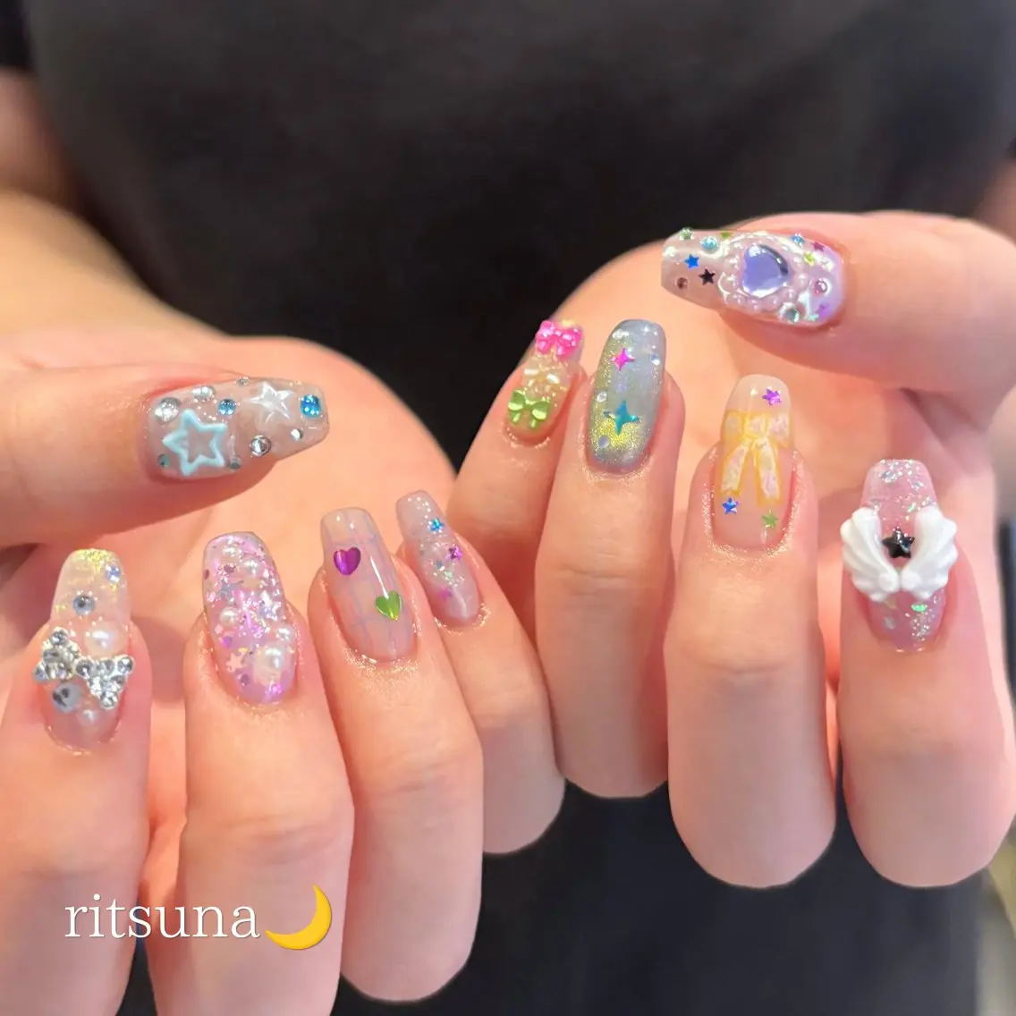 ネイル ハンドネイル ritsuna🌙 nail 堺筋本町のネイルデザイン