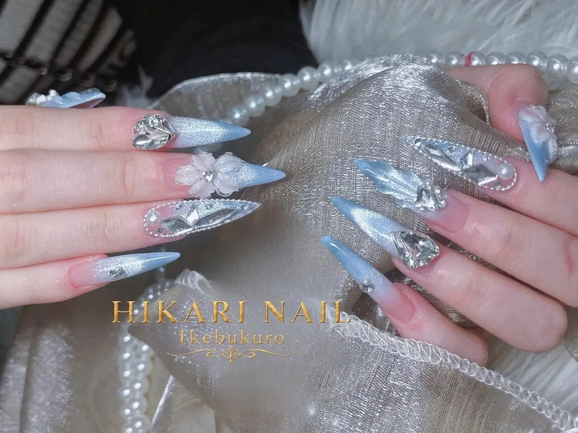 ネイル チークネイル 長さ出し フレンチネイル ガーリー ハロウィン ハンドネイル HikariNail Ikebukuroのネイルデザイン