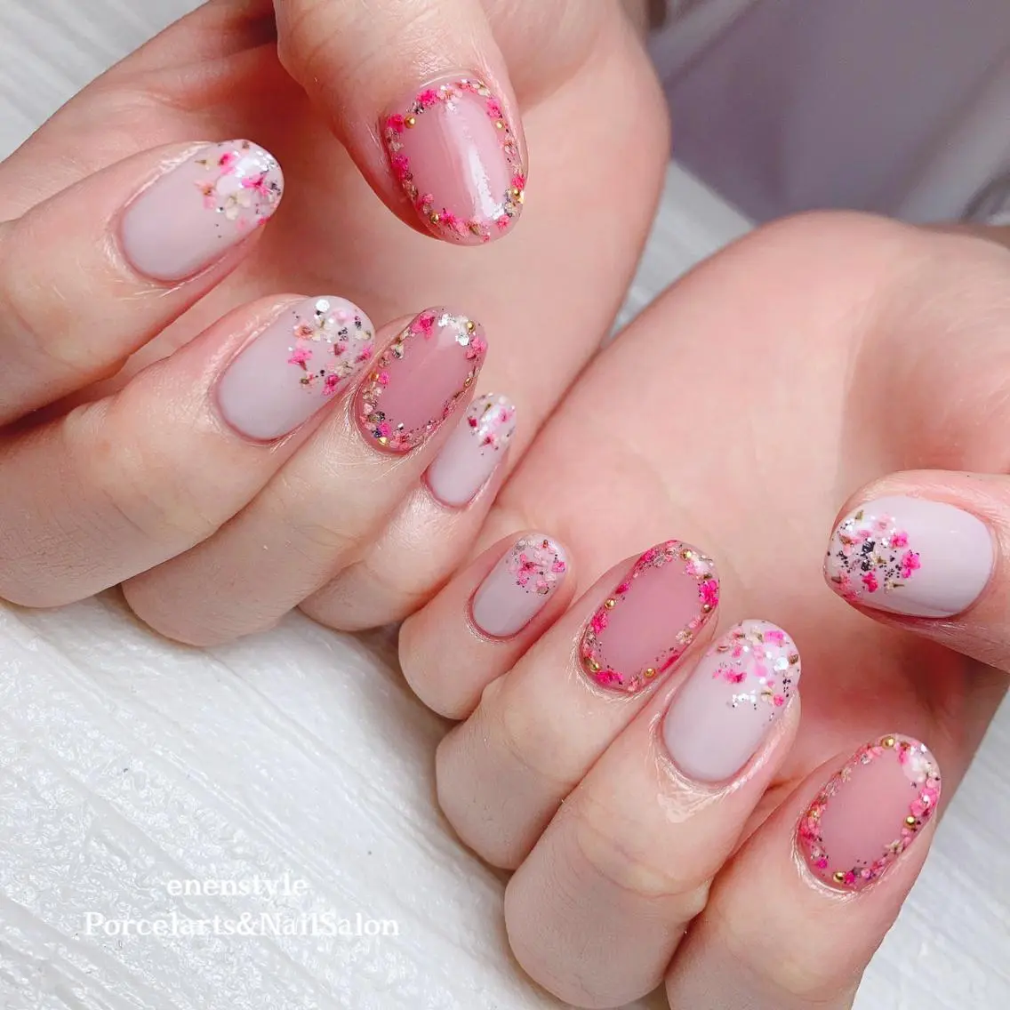ミディアム ネイル 🐾enen style 🐾のネイルデザイン