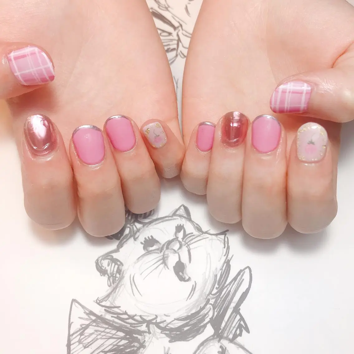 ネイル フレンチネイル ミラーネイル owlnail /持込みデザイン専門のネイルデザイン