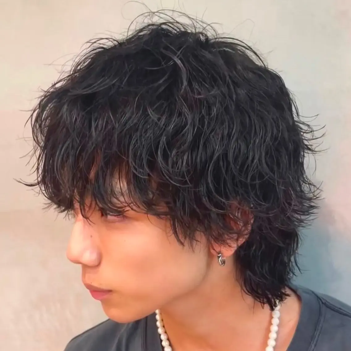 ミディアム パーマ ヘアアレンジ メンズ fifth 石川 凪のヘアスタイル
