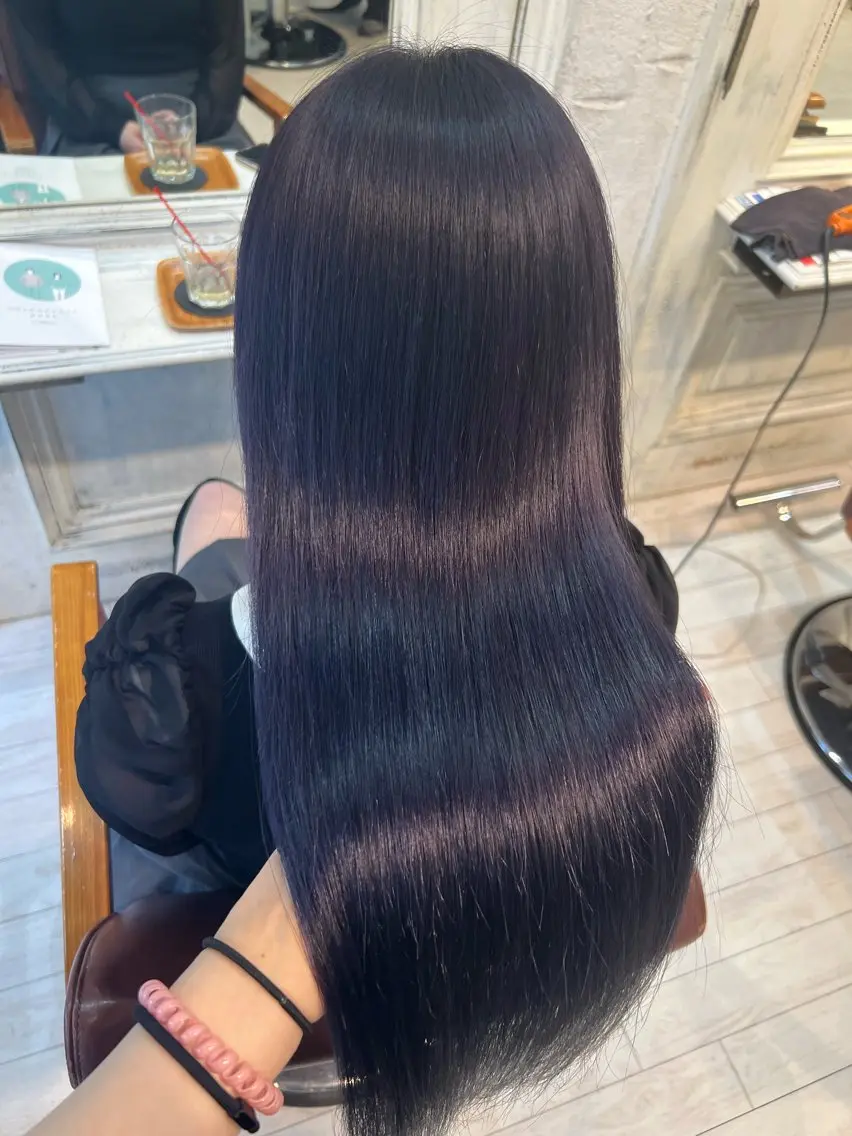 ロング カラー ダブルカラー パープルカラー 艶髪カラー️🫧 髪質改善特化👒莉子のヘアスタイル