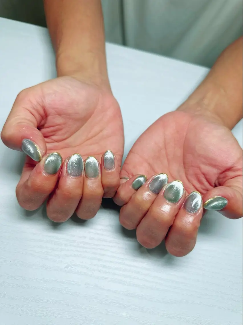 ネイル マグネットネイル マグネットワンカラー ワンカラーネイル nyasu nailのネイルデザイン