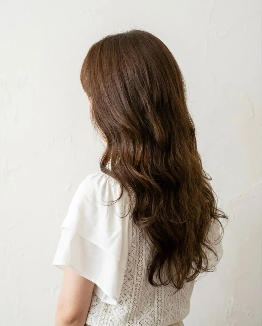ロング カラー パーマ 透明感カラー 韓国風ヘア レイヤーカット カット ヘアカラー パーマ 拓麿✂︎/韓国ヘア× コテ巻きパーマのヘアスタイル