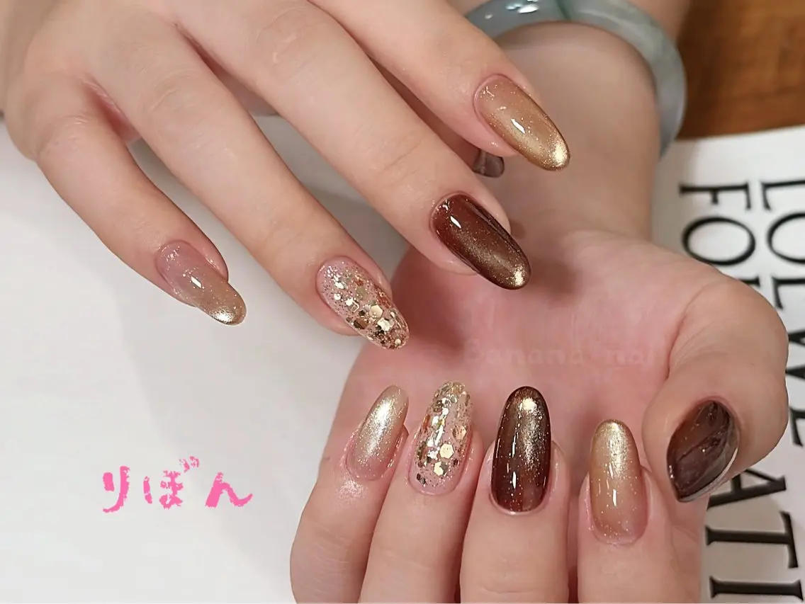 ミディアム ハンドネイル りぼん Re:Bonrのネイルデザイン