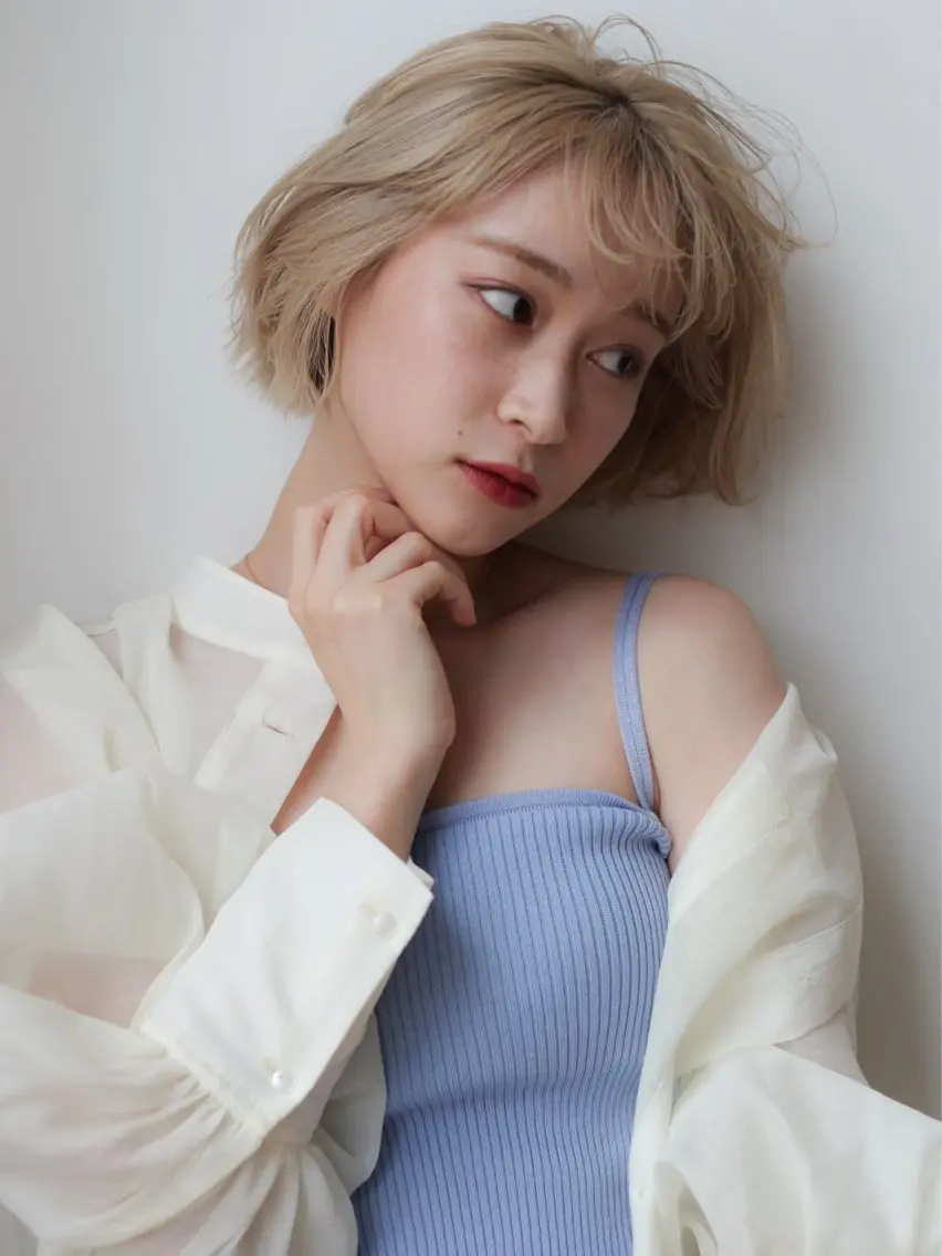 ショート ボブ カット ヘアカラー トリートメント 髪質改善/韓国風 レイヤー/田村祐樹のヘアスタイル