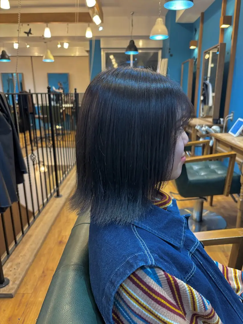 ショート カラー 黒髪 ブリーチ 透明感カラー ブリーチなしカラー yuzuki Agu臼井のヘアスタイル