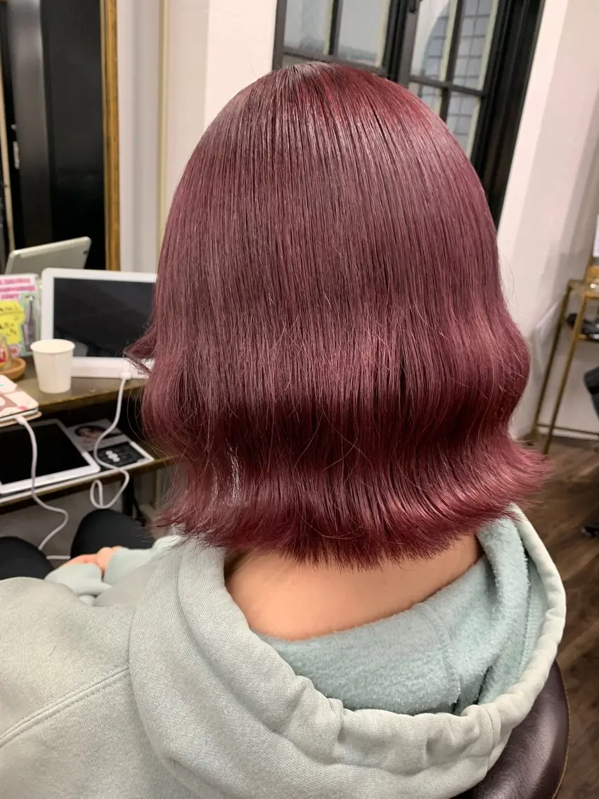ミディアム カラー ヘアアレンジ 韓国風ヘア ヘアカラー トリートメント 🌟🍒ハイトーン 韓国ヘア/ユウミのヘアスタイル
