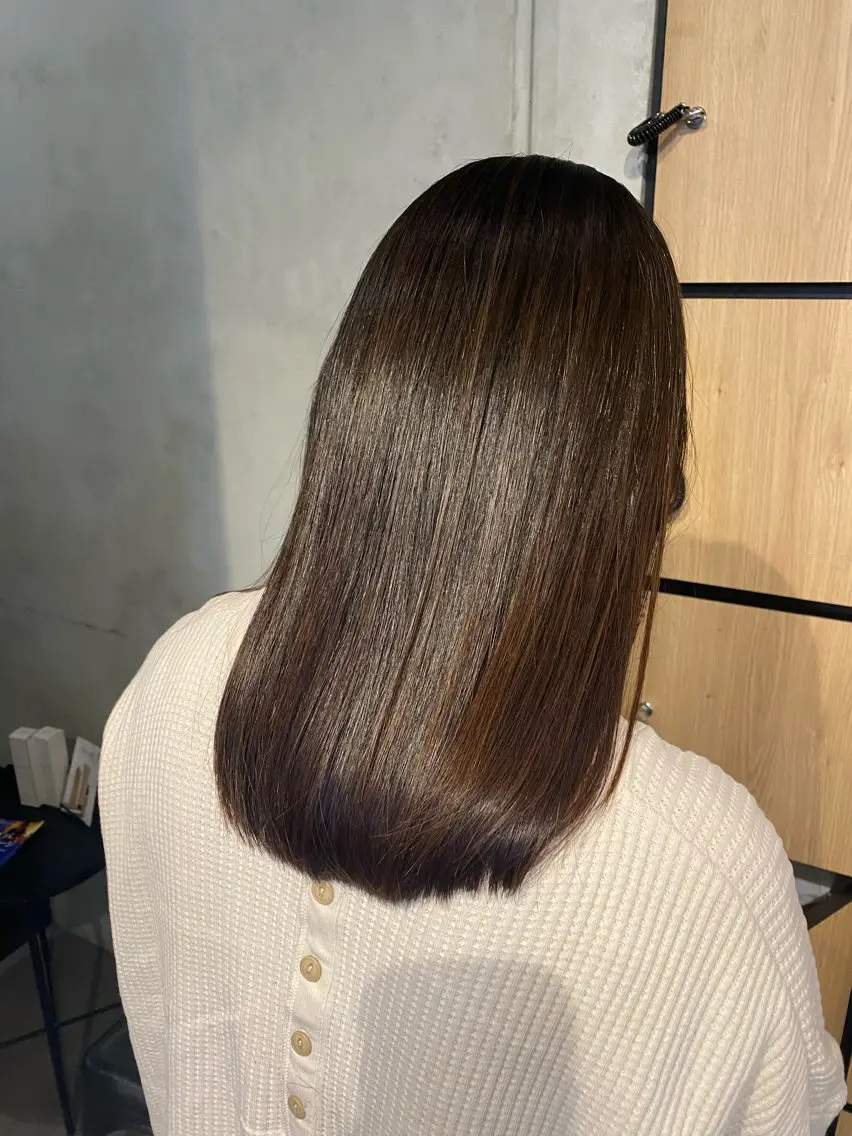 セミロング カット ヘアカラー 縮毛矯正 髪質改善サロン 梅田/ヨナミネのヘアスタイル