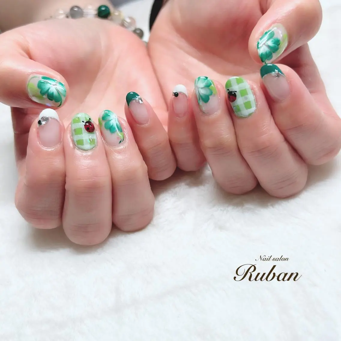 ネイル グリーン Nail salon Rubanのネイルデザイン