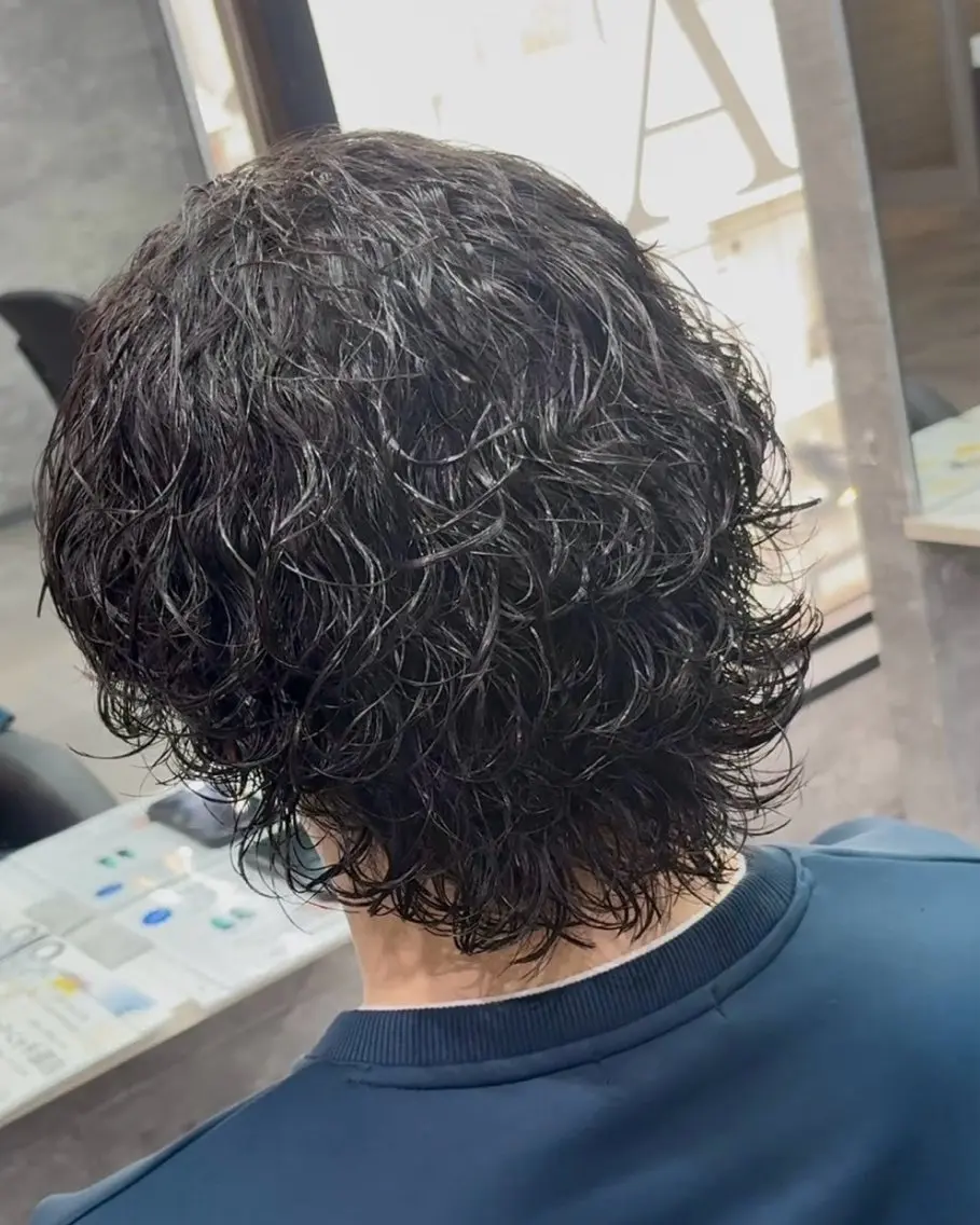 ショート パーマ メンズ カット パーマ 石田 大成のヘアスタイル