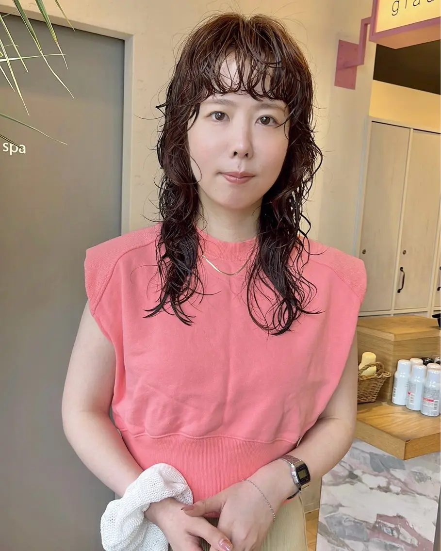 ロング カラー カット ヘアカラー トリートメント 吉原 由菜のヘアスタイル