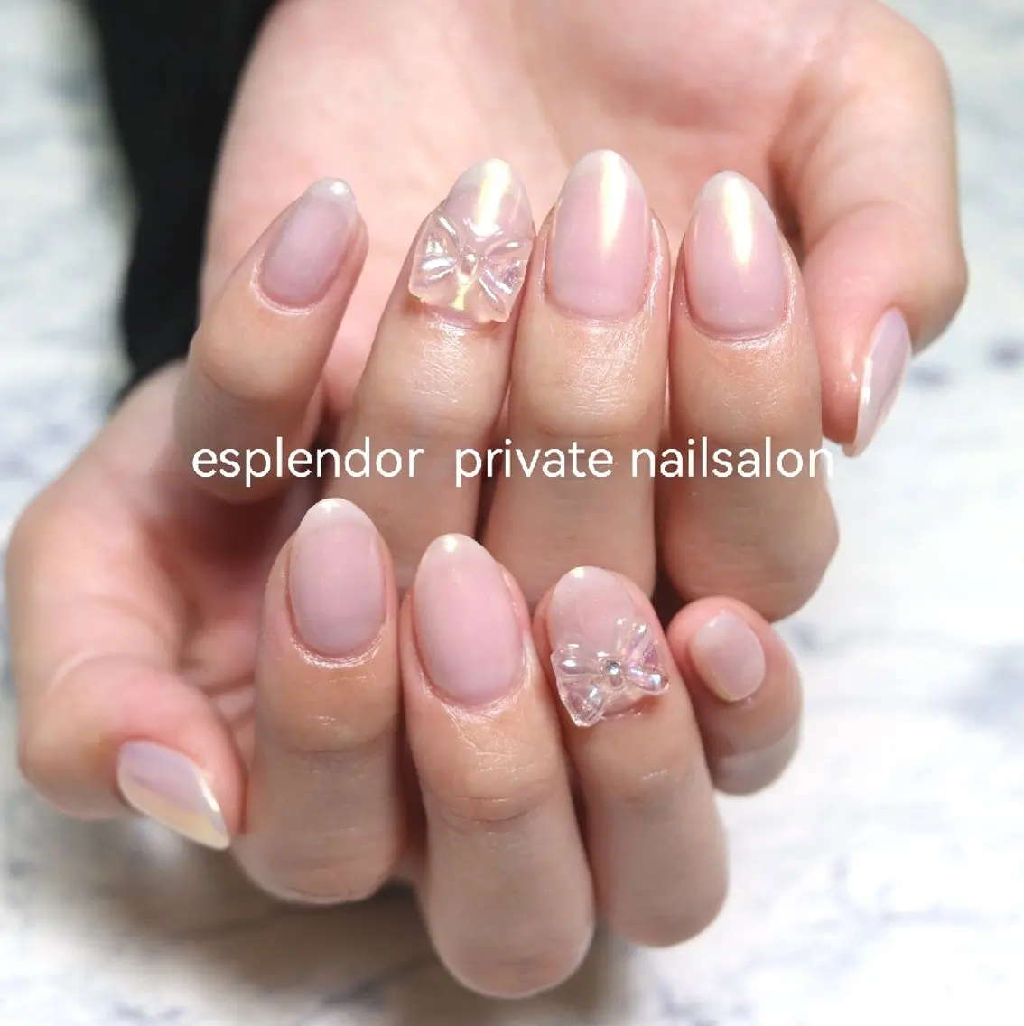 ネイル リボン ハンドネイル フットネイル ハンドケア esplendor  小野寺のネイルデザイン