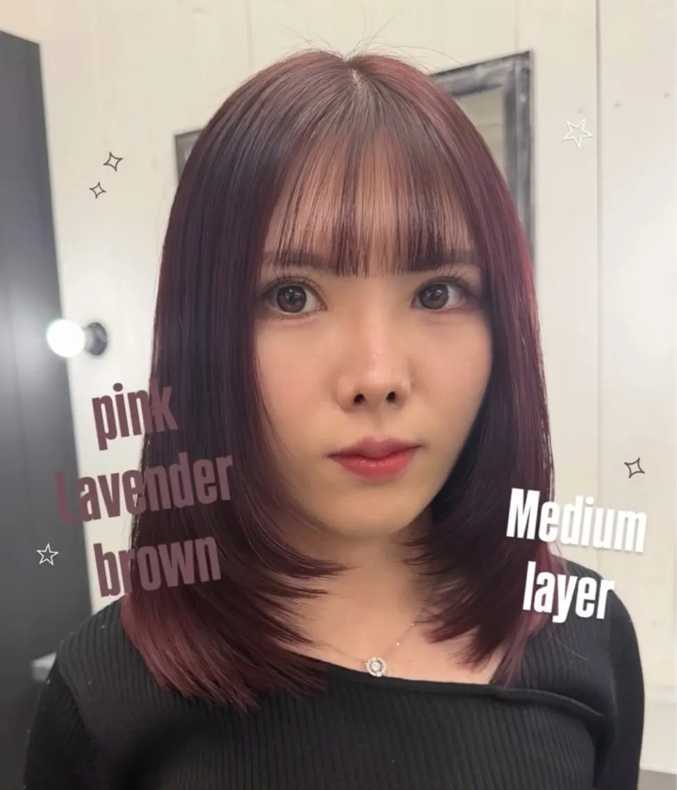 ミディアム レイヤーカット カット ヘアカラー MIKI /縮毛矯正 /レイヤーカットのヘアスタイル