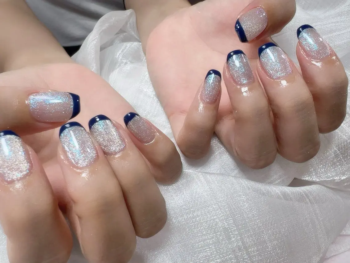 ネイル フレンチネイル マグネットネイル マグネットフレンチ ハンドネイル Nail NaNaのネイルデザイン