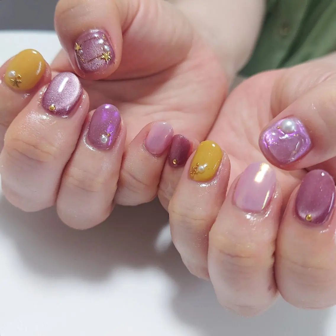 ネイル ニュアンスネイル パープル ハンドネイル NailSalon Kotillのネイルデザイン