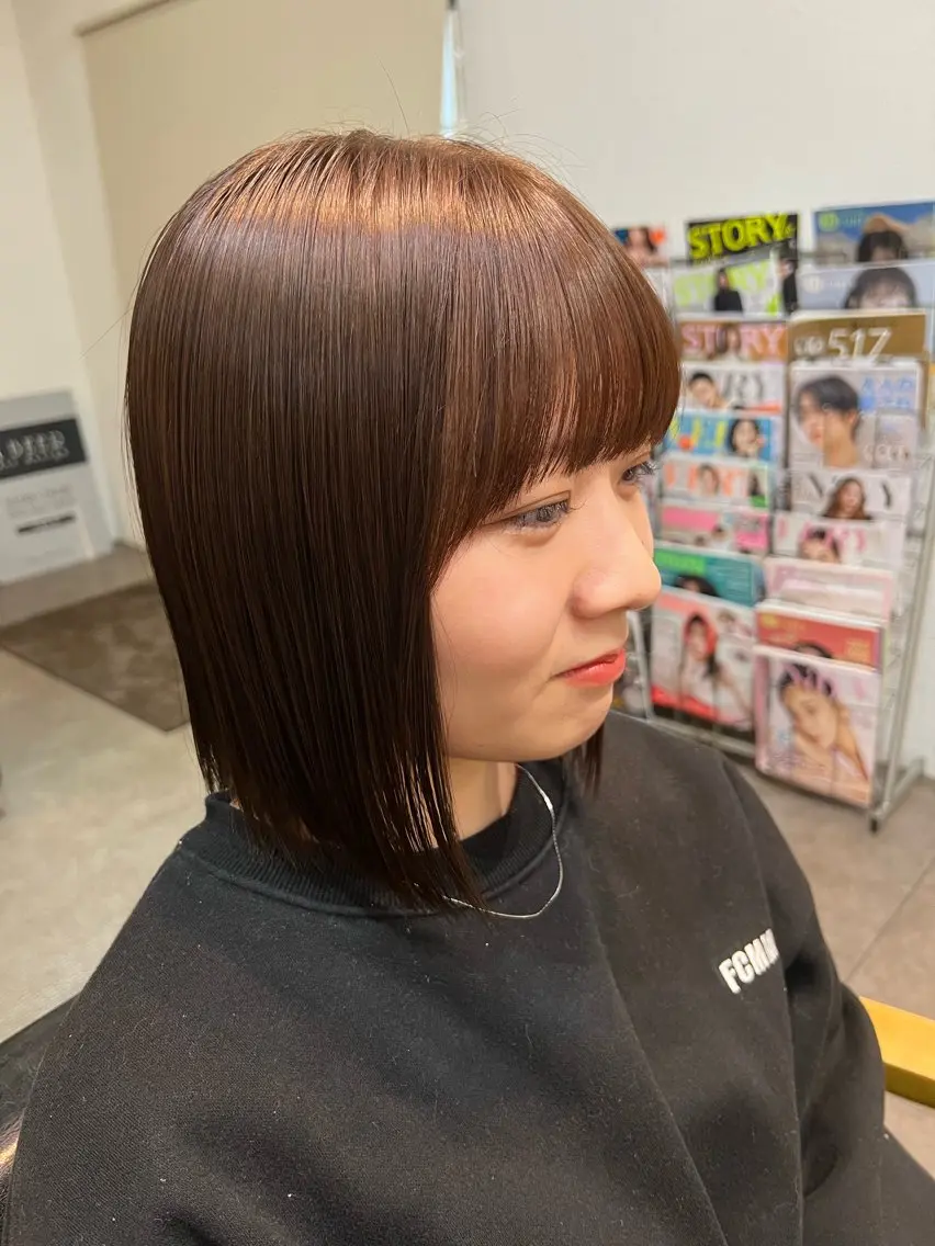 ショート 縮毛矯正 カット 縮毛矯正 トリートメント うる艶髪質改善 🫧天神／今泉🫧のヘアスタイル